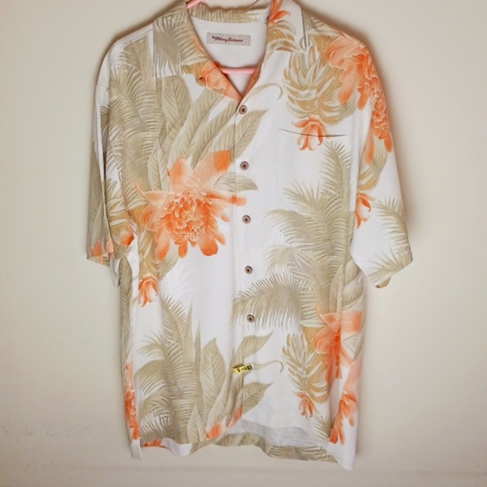 Men's Tommy Bahama Large Button Down Floral Shirt Silk